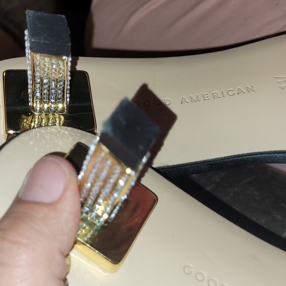 EUC Good American Kickstand Slide Sandal Mules Black Diamond size 11 - Picture 3 of 9